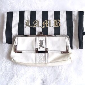 LAMB Ancona Ivory/Glazed White leather clutch bag